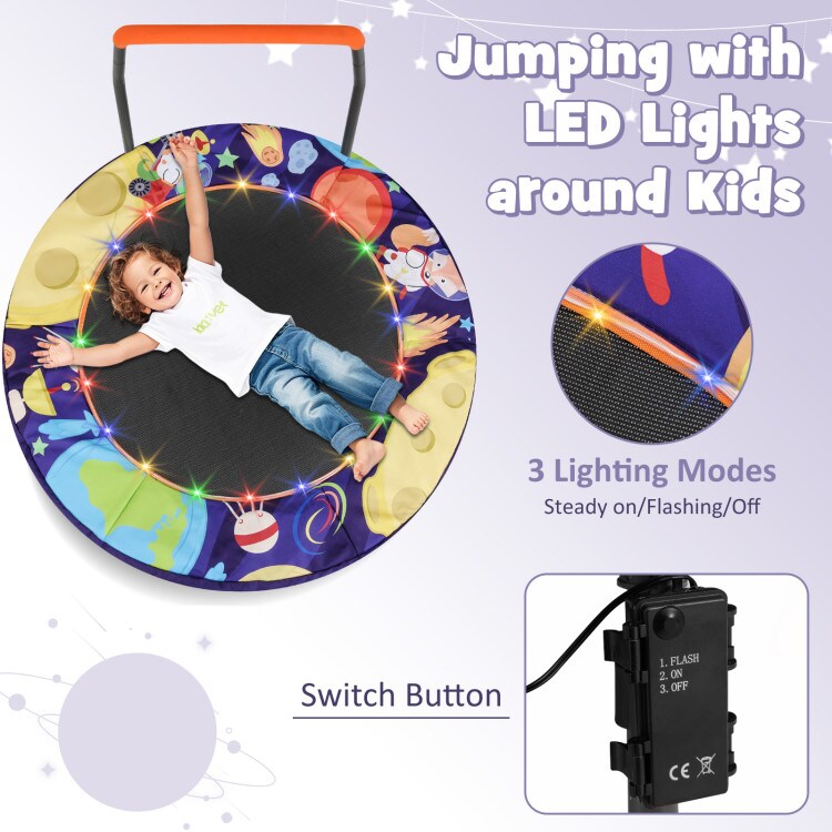 Small Rebounder Trampoline for Children – Foldable & Light-Up Design