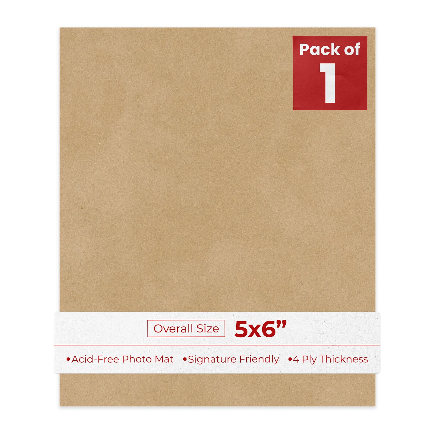 Beige Suede 5x6 Inch Uncut Mat Board - Blank Sheets, No Opening