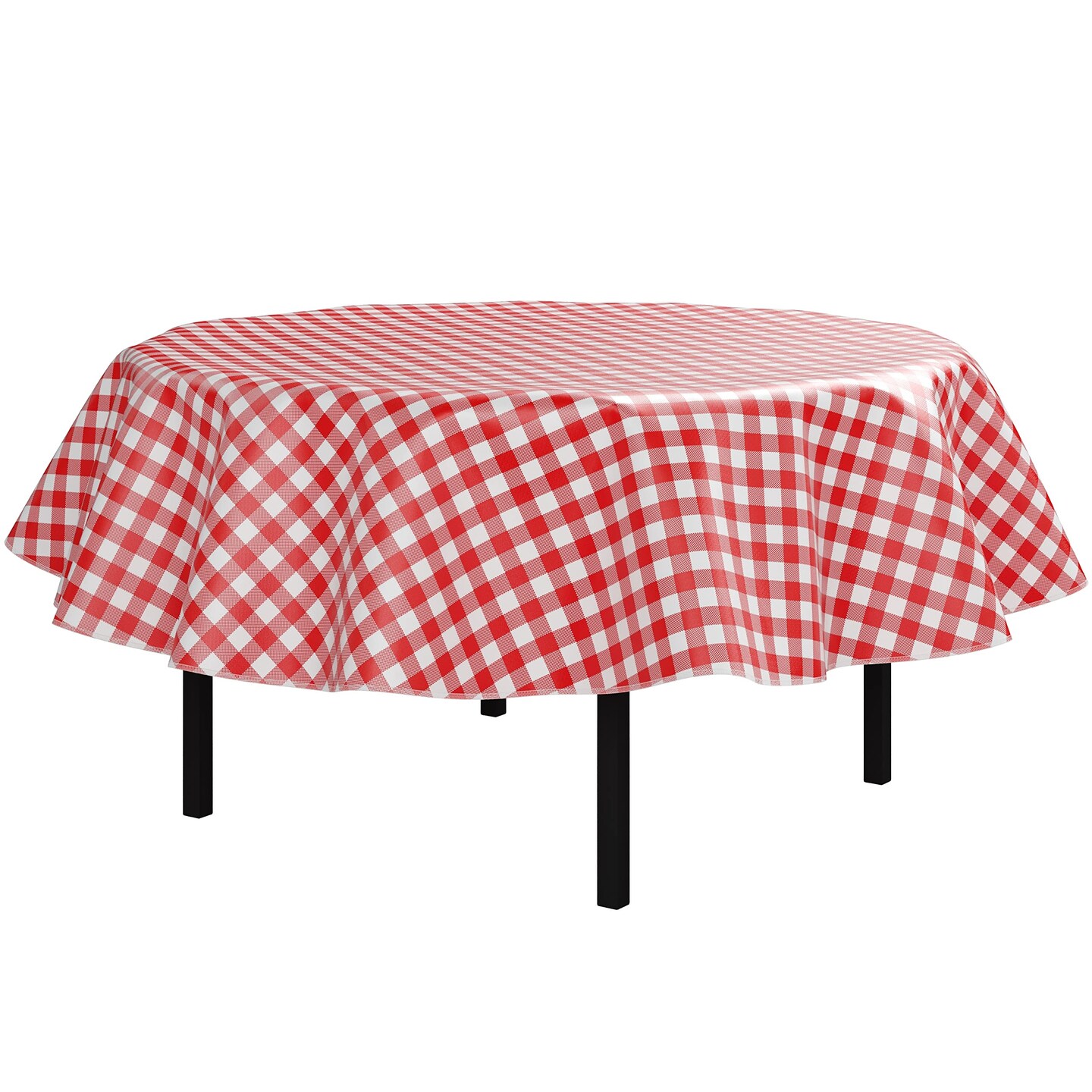 Exquisite Vinyl Tablecloth – 70" Round – Pack of 1 – Round Plastic Table Cover with Flannel Backing – Reusable & Waterproof Tablecloth for Parties and Events