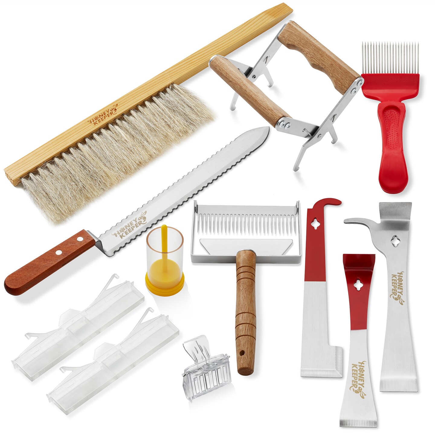 Honey Keeper 12-Piece Beekeeping Tool Kit - Essential Starter Supplies for Beginner Beekeepers