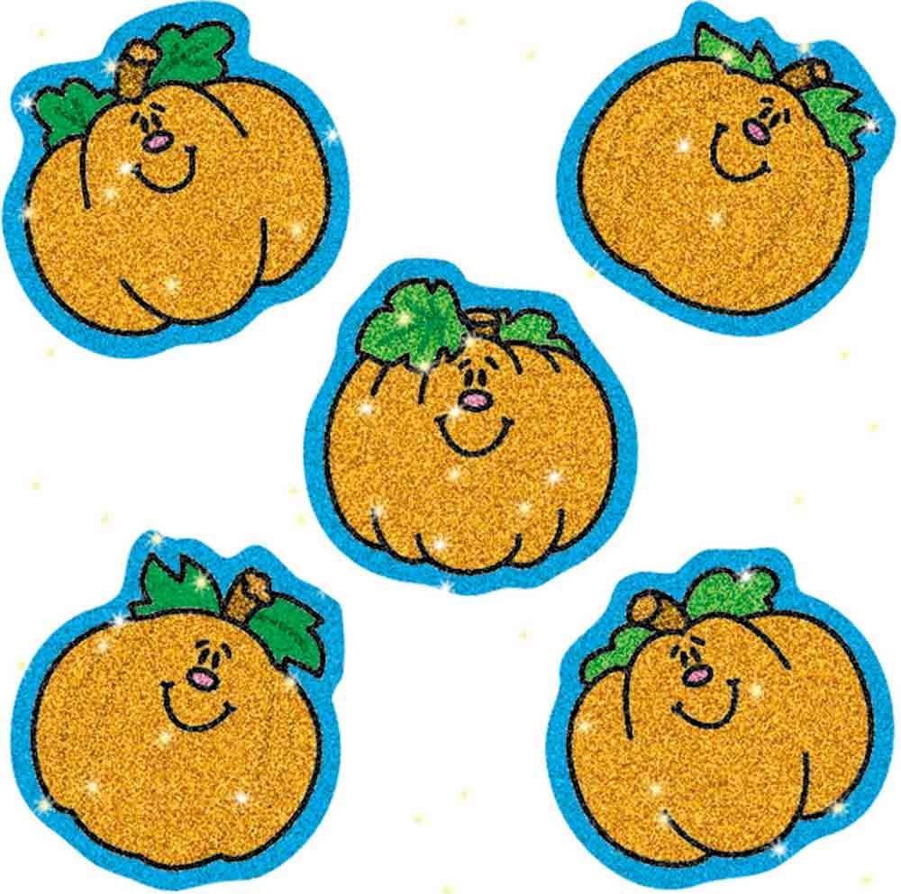 75 Pumpkin Glitter Stickers (Orange) 11.8 x 2.5 x 0.04 inches