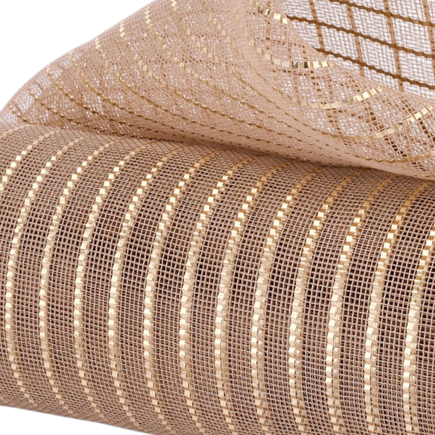 Champagne Gold 10.25" Fine Weave Metallic Deco Poly Mesh for Wreaths, Bows, Crafts, and Decorations