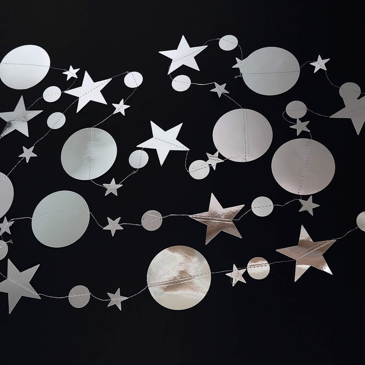 Silver Star Garland Party Decorations Twinkle