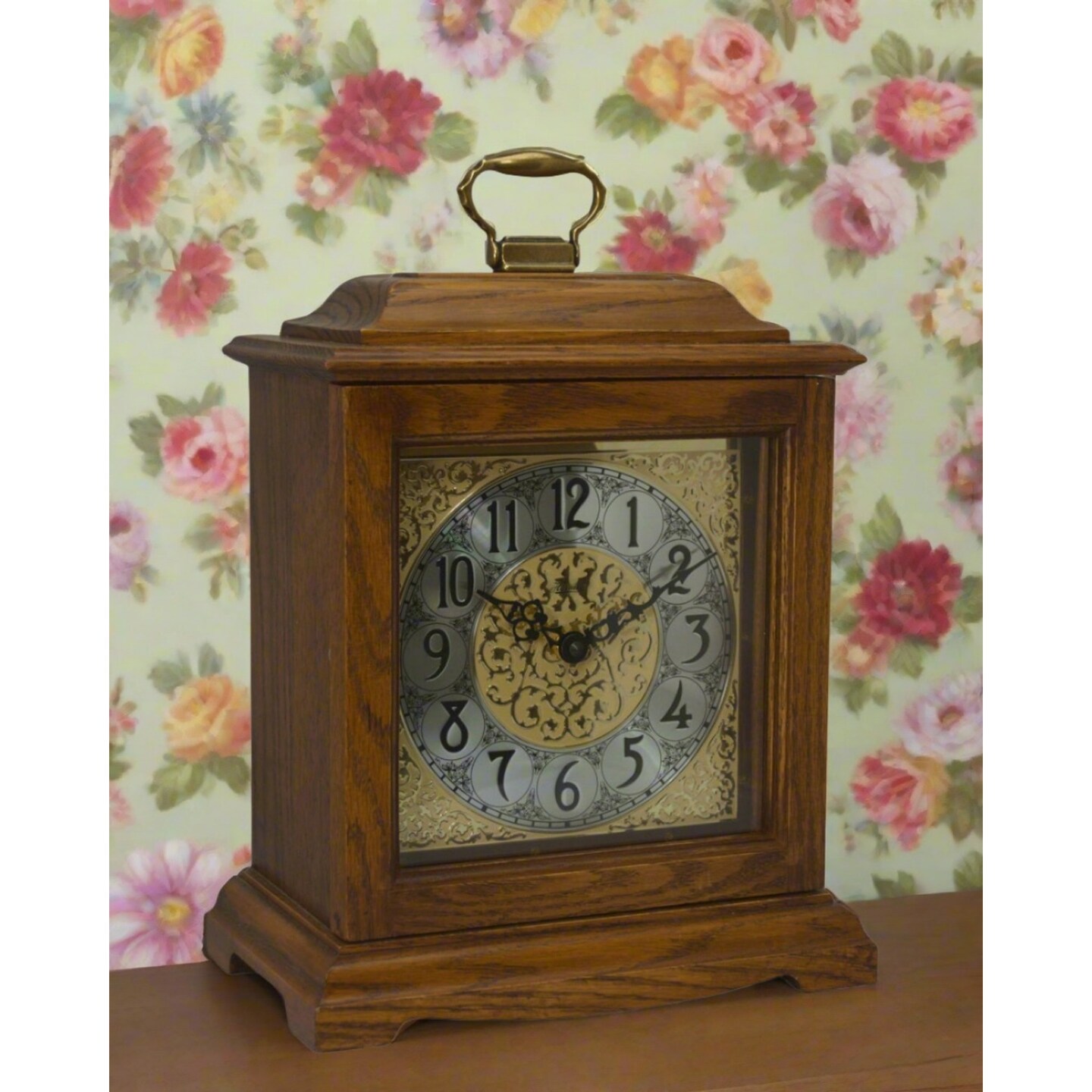 Hermle Chiming Wood Mantle Clock - 13&#x22; - Dark Oak