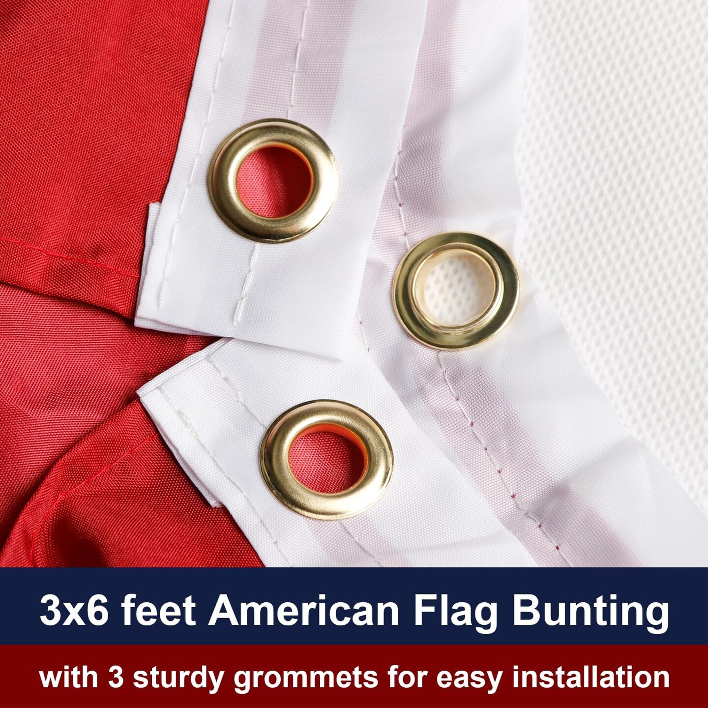 American Flags 3x6, 4th Of July Decorations, USA Flags Pleated Fan Flag, Patriotic Bunting For Outside, Red White And Blue Buntings