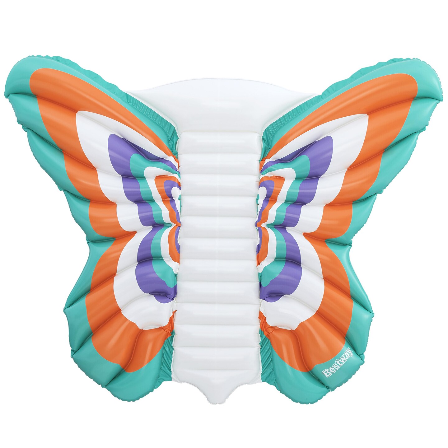 H2OGO! Boho Butterfly Pool Float - Teal-Purple-Orange, Inflatable Shaped Lounger, 39x30x48", Lay Flat, Beach & Water Play Accessory, Adults 220lb Cap