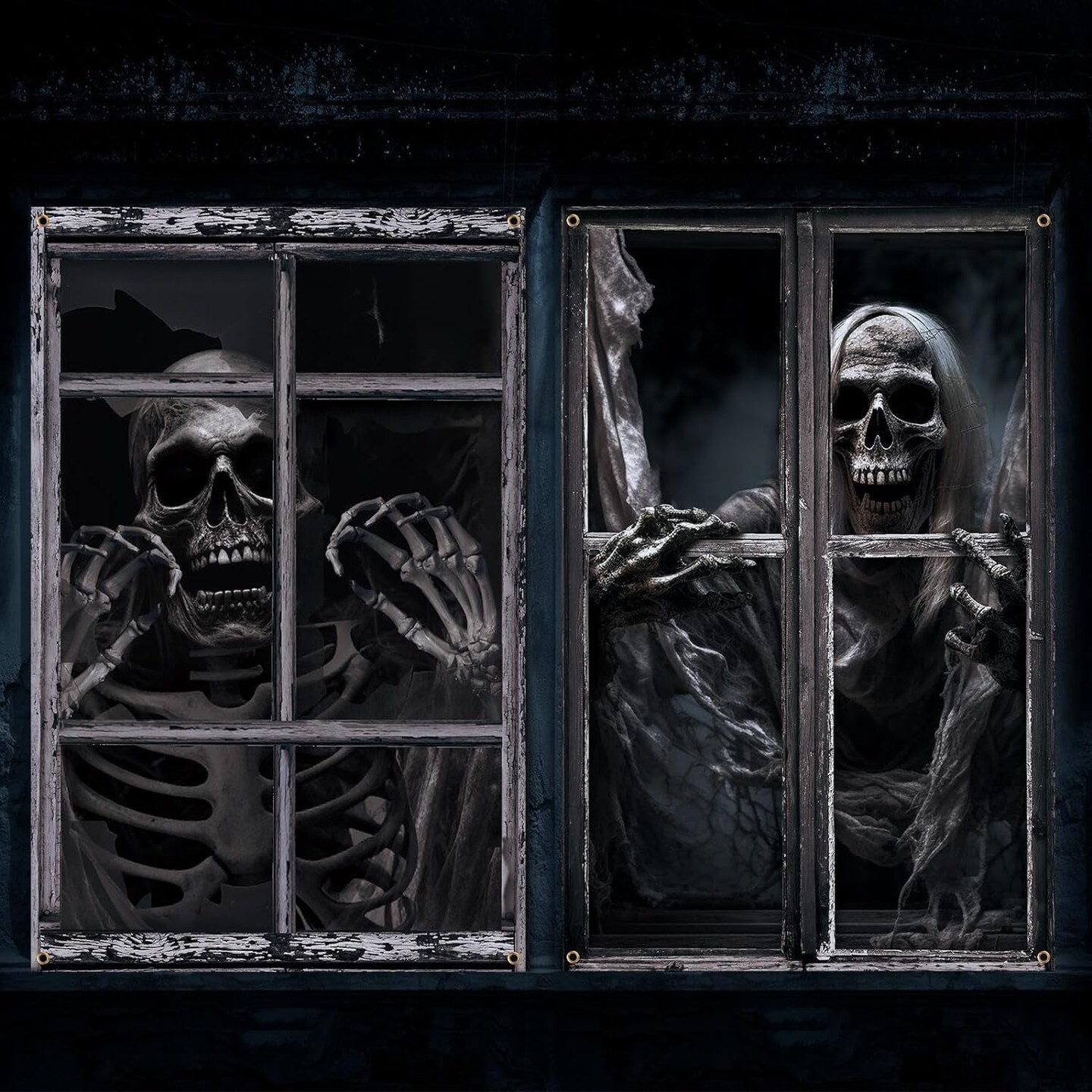 2 Pcs Halloween Ghost Curtain