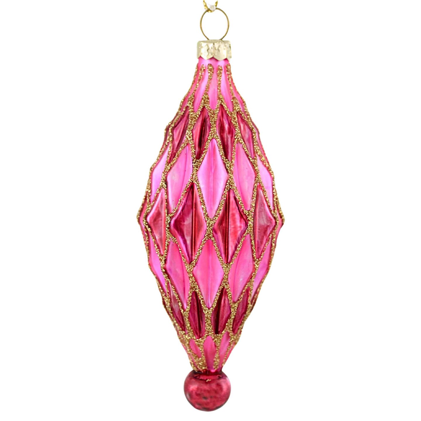 Cody Foster 4.5 Inch Midcentury Diamonds Small Christmas Tree Ornament , Christmas Decor Waffle Honeycomb Drop