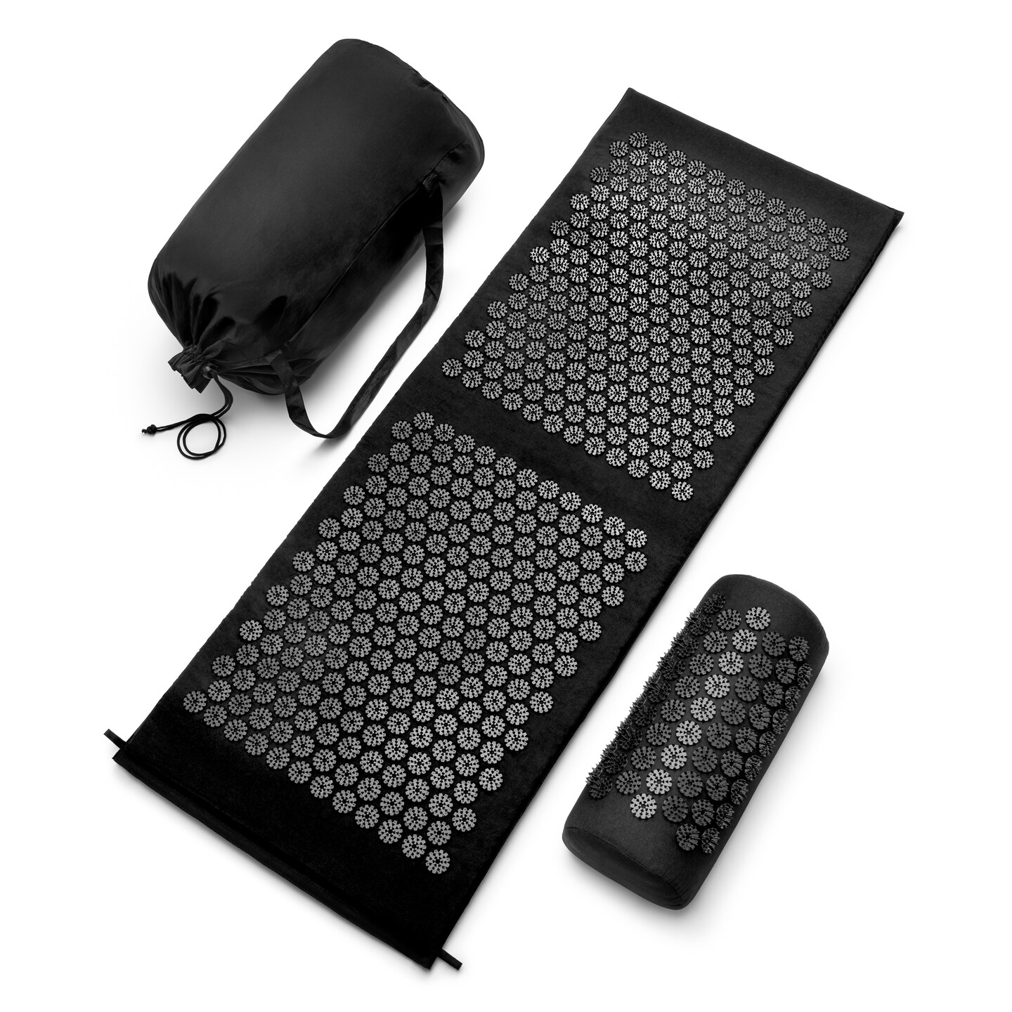 Acupressure Mat and Pillow Set - Grounding Mat for Stress, Back & Neck Pain - Acupuncture Point Massage Mat for Muscle Relaxation, Sciatica, & Meditation - Includes Carry Bag