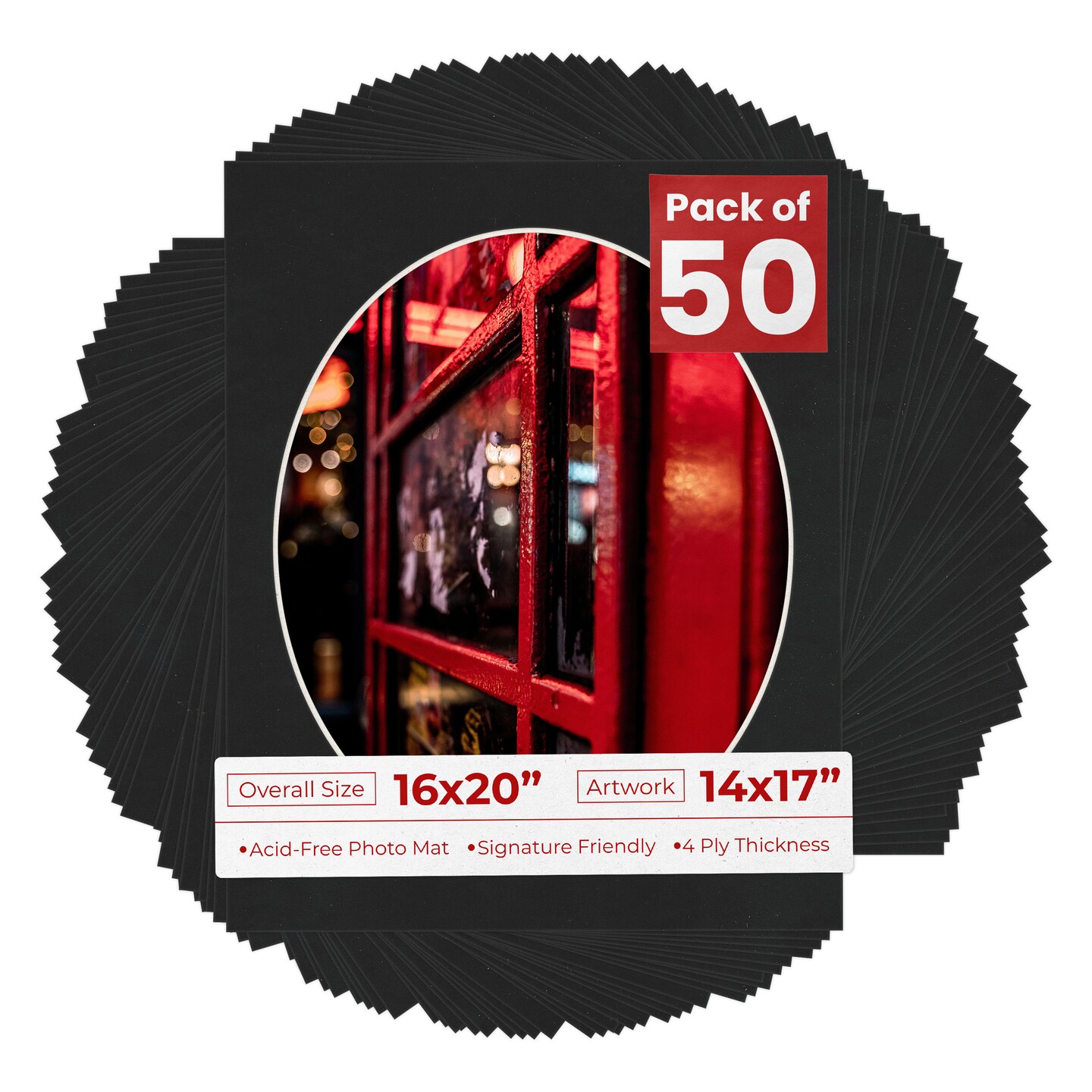 Black Suede Mat Board for 16x20 Frames - Oval Opening for 14x17 Photos ...