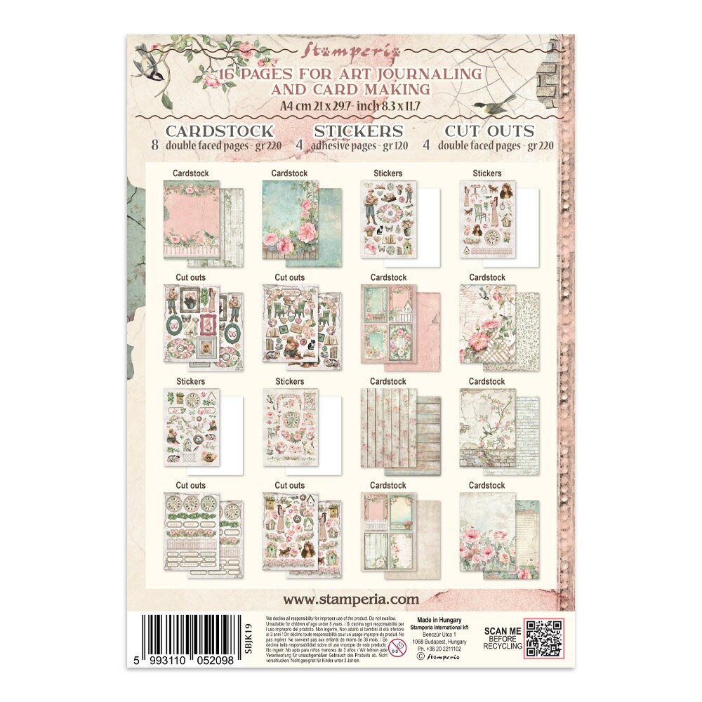 Stamperia Junk Journal Stickers, Cut-outs & Backgrounds-House of Roses