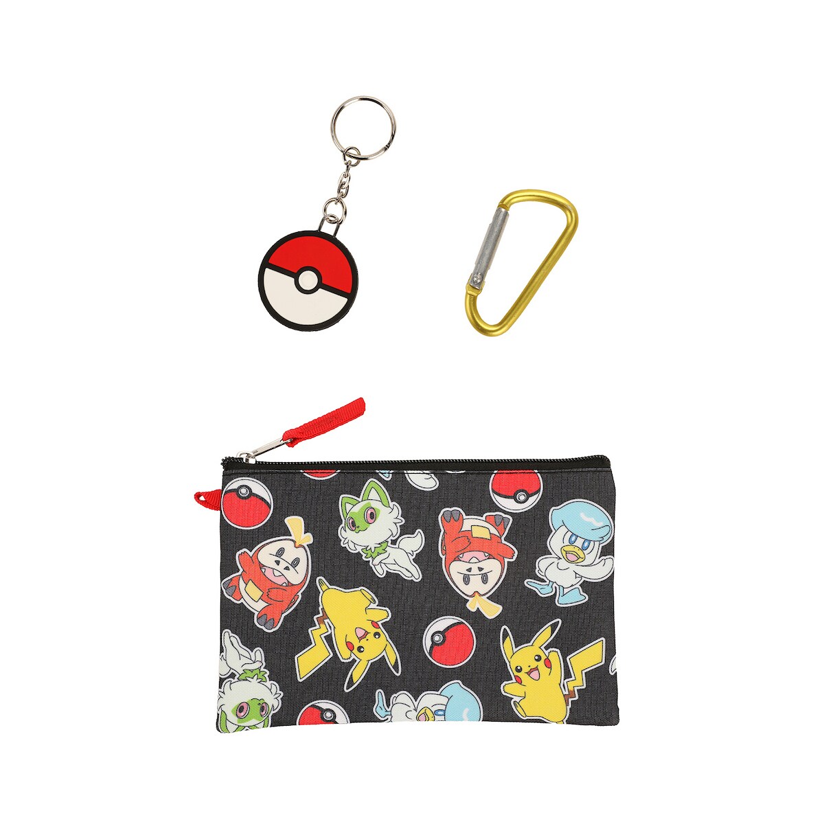 Pokemon Half Poke Ball & Character Print 5-Piece Duffel Bag Set