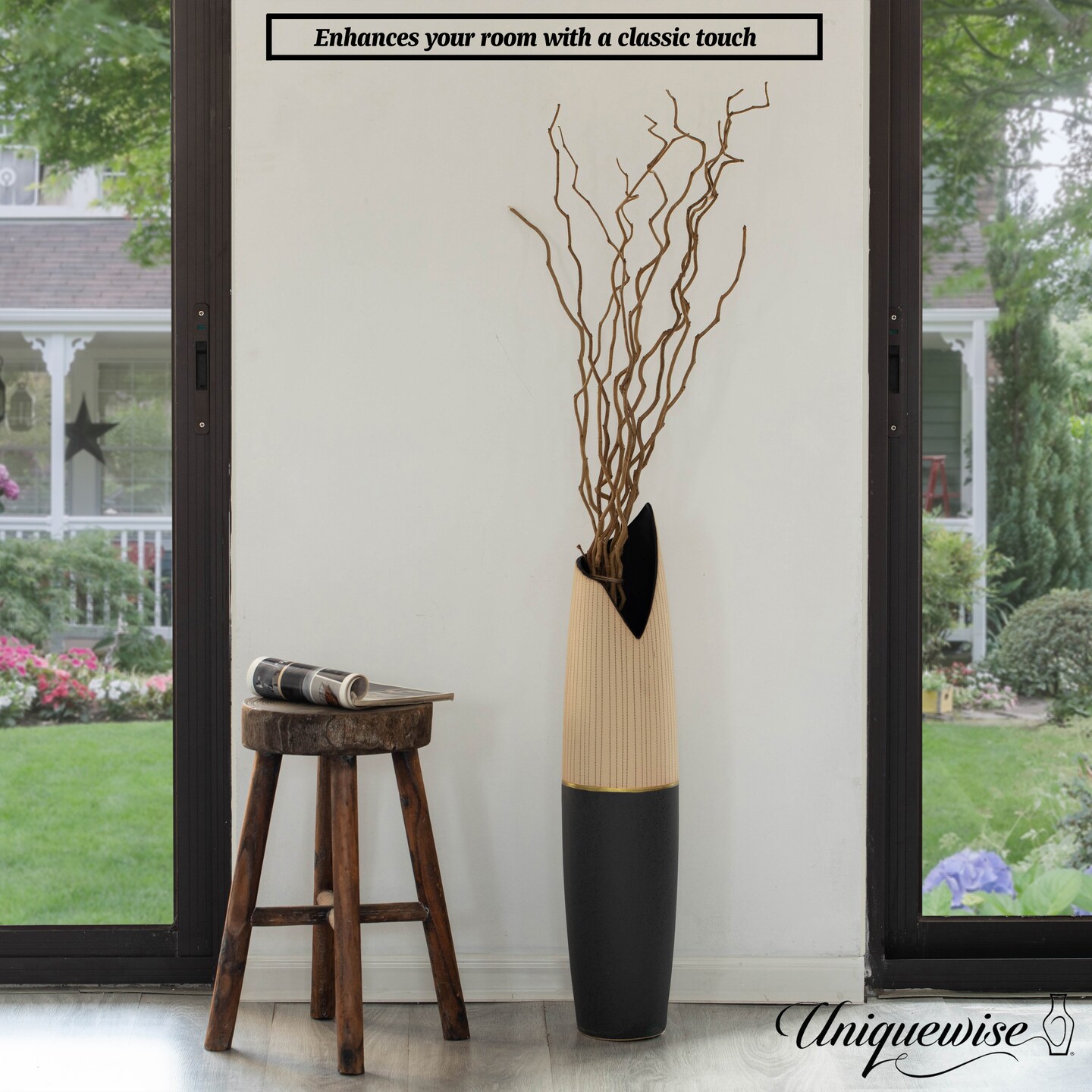 Uniquewise 12pc 37&#x22; Natural Dried Mulberry Twigs Ideal Sticks for DIY Crafts Decorative Stems Floral Arrangements Floor Vase Fillers Wedding Centerpiece Event Decorations and Home D&#xE9;cor Accent, Brown