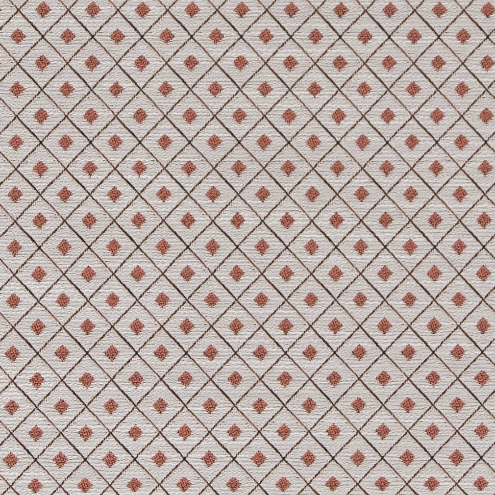 Salmon Diamond - Coral & Peach Diamonds,Small Scale Upholstery Fabric 54 Inches"
