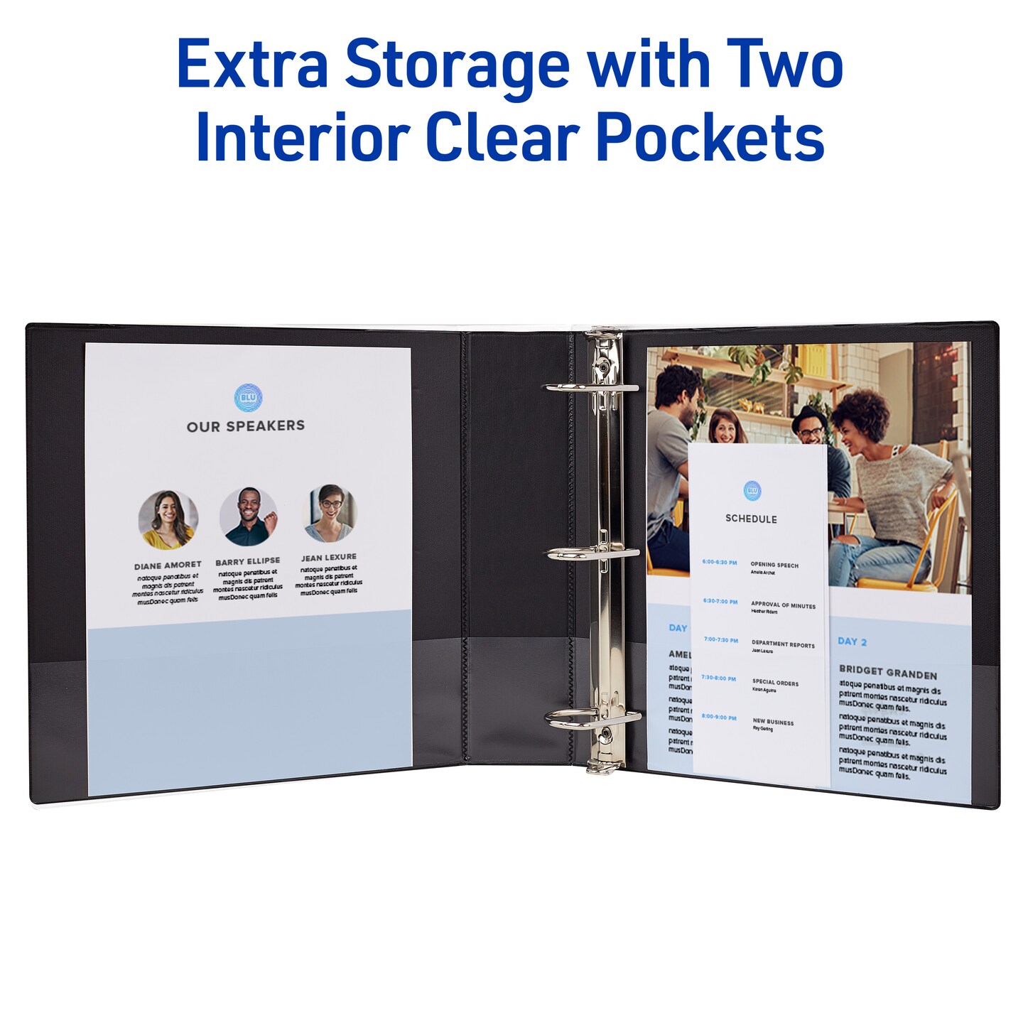 Avery Durable View 3 Ring Binder, 2 Inch Slant Rings, 530-Sheet Capacity, DuraHinge, 2.8 Inch Wide Spine, Customizable Clear Cover and Spine, 1 White Binder (17032)