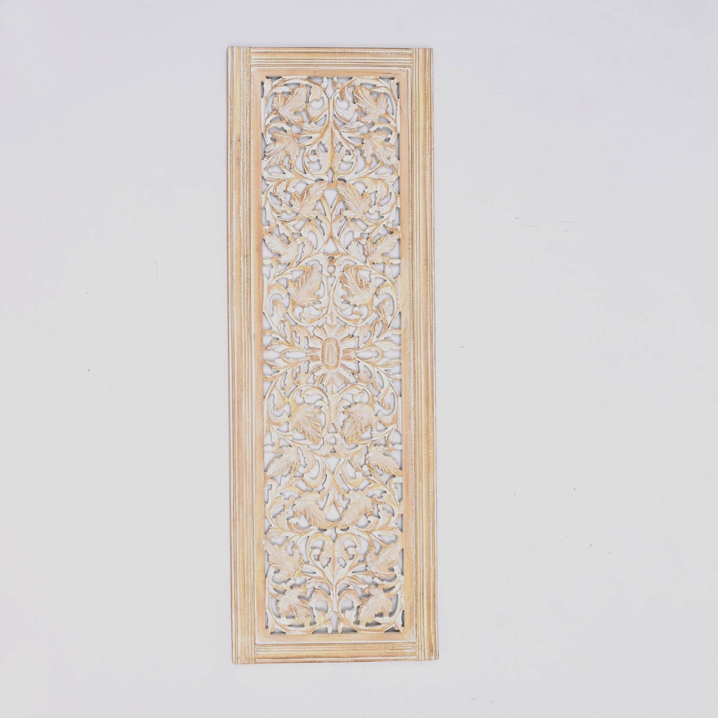 Wooden Floral Hand Carved Mandala Wall Decor Accent - 20" x 63"