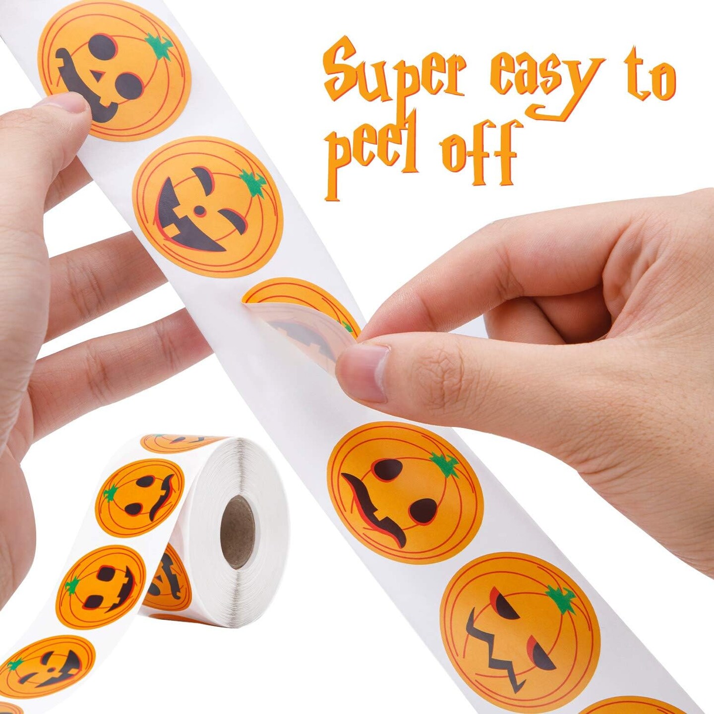 750 PCS Halloween Pumpkin Stickers (800pcs) 3.5 x 3.5 x 1.6 inches
