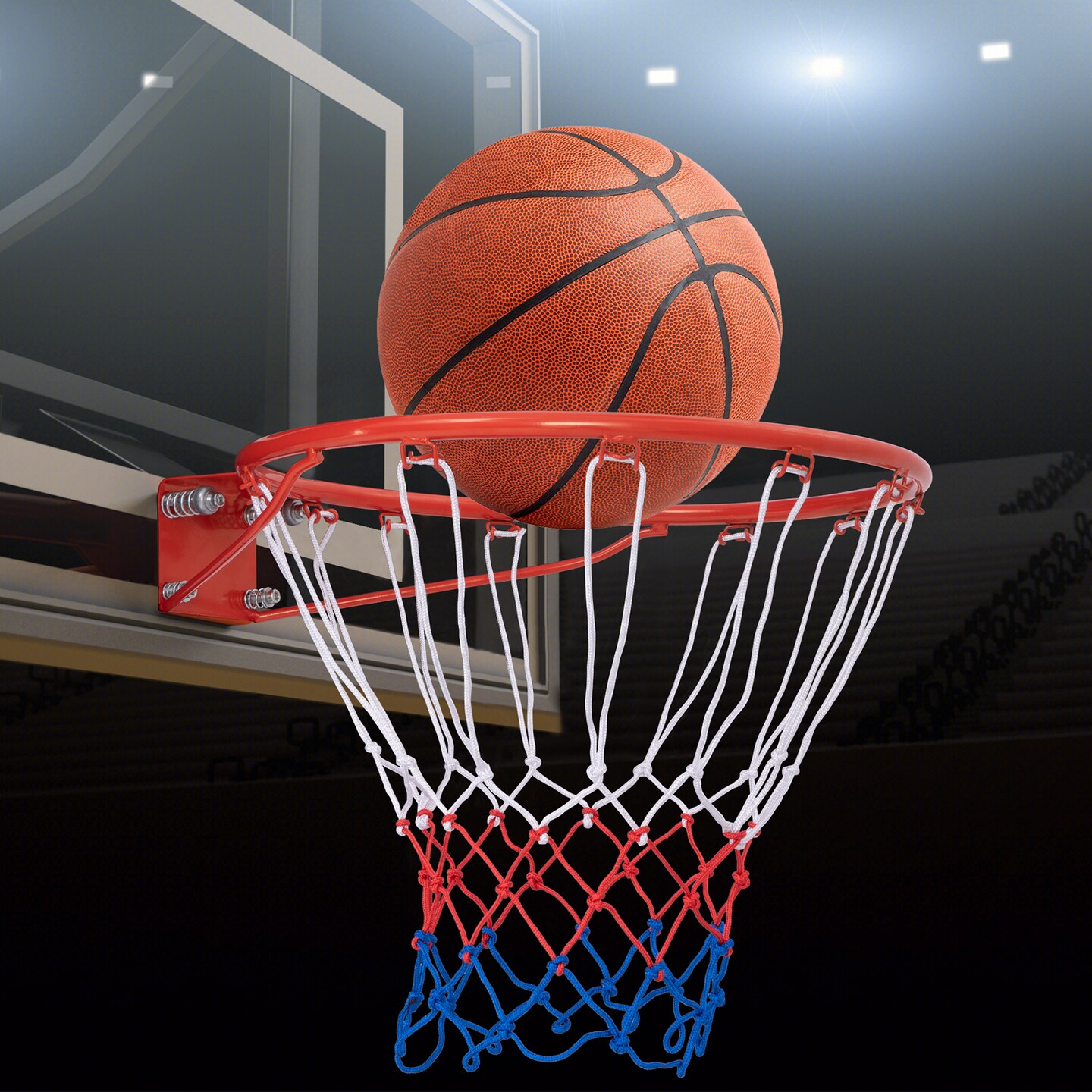 18-Inch Basketball Rim Replacement with All Weather Net and Installation Hardware