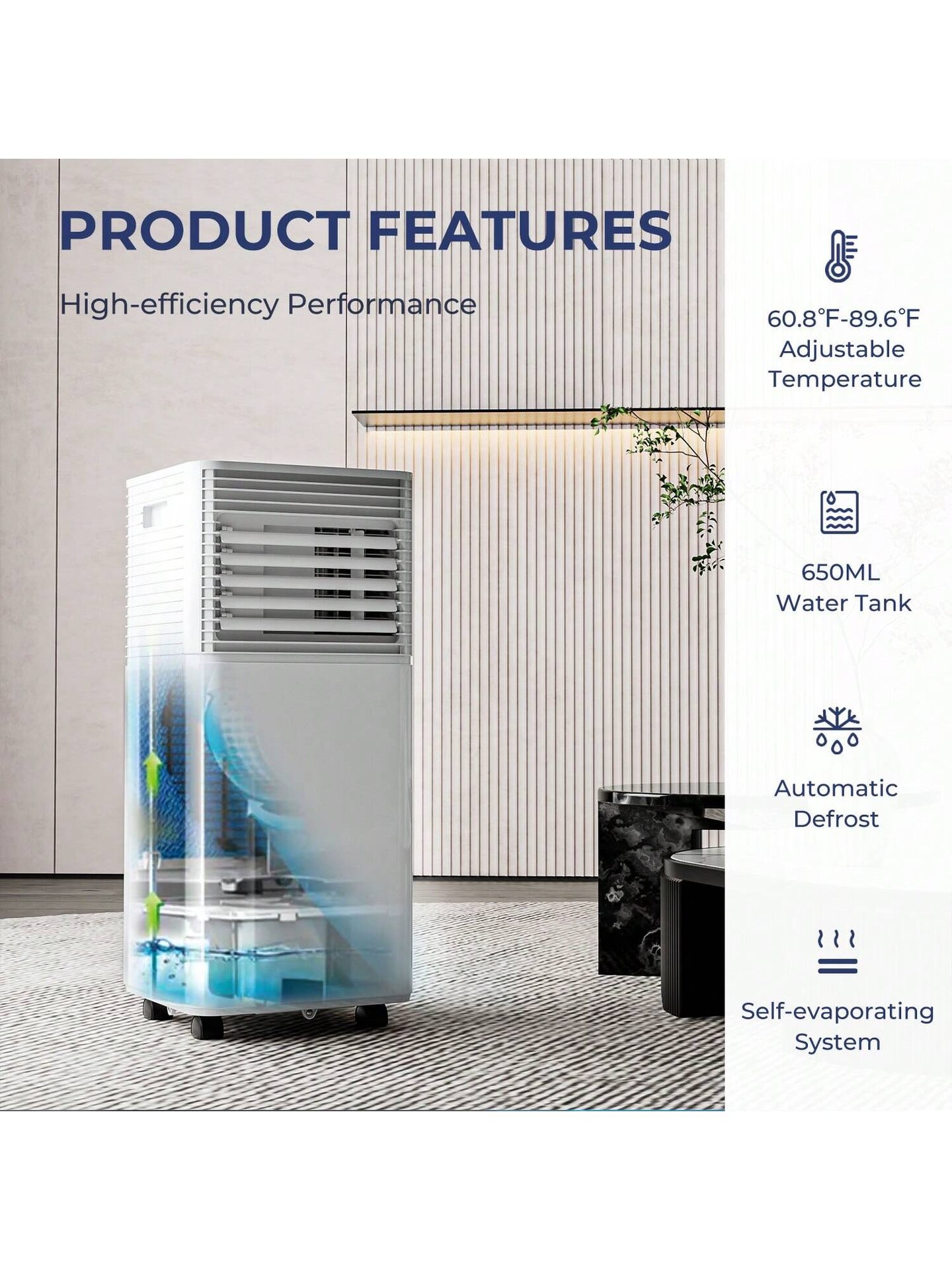Portable 10000 BTU Air Cooler Fan Dehumidifier 3-in-1 Remote Control
