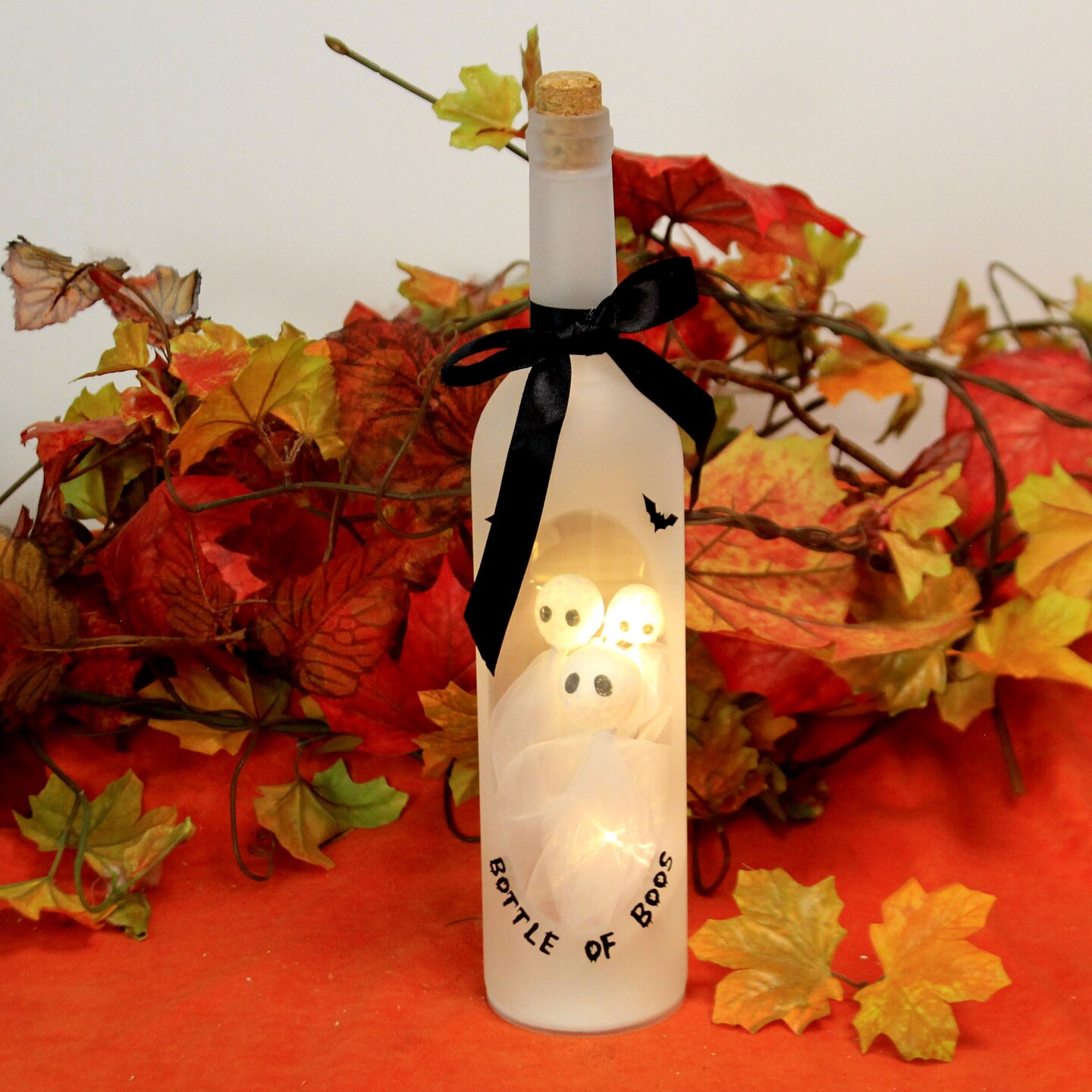 Roman 13.0 Inch Bottle Of Boos Halloween Figurine , Lighted Halloween Decor Led Ghosts