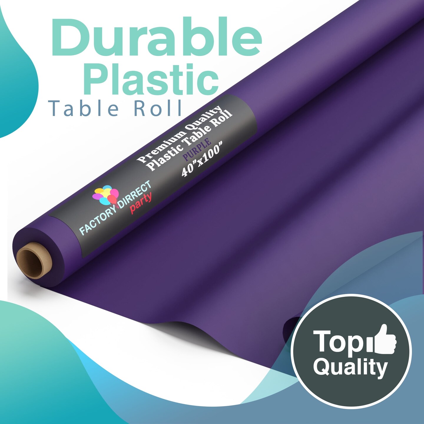 Exquisite Plastic Table Cover Roll – 40" x 100' Disposable Tablecloth Roll – Premium Thick 0.5 MIL Plastic Banquet Roll – Party Table Cover Roll for Events & Catering