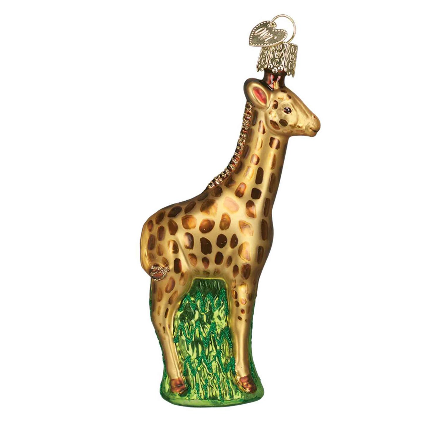 Old World Christmas 5.0 Inch Baby Giraffe Tree Ornament , African Long Neck Glittered