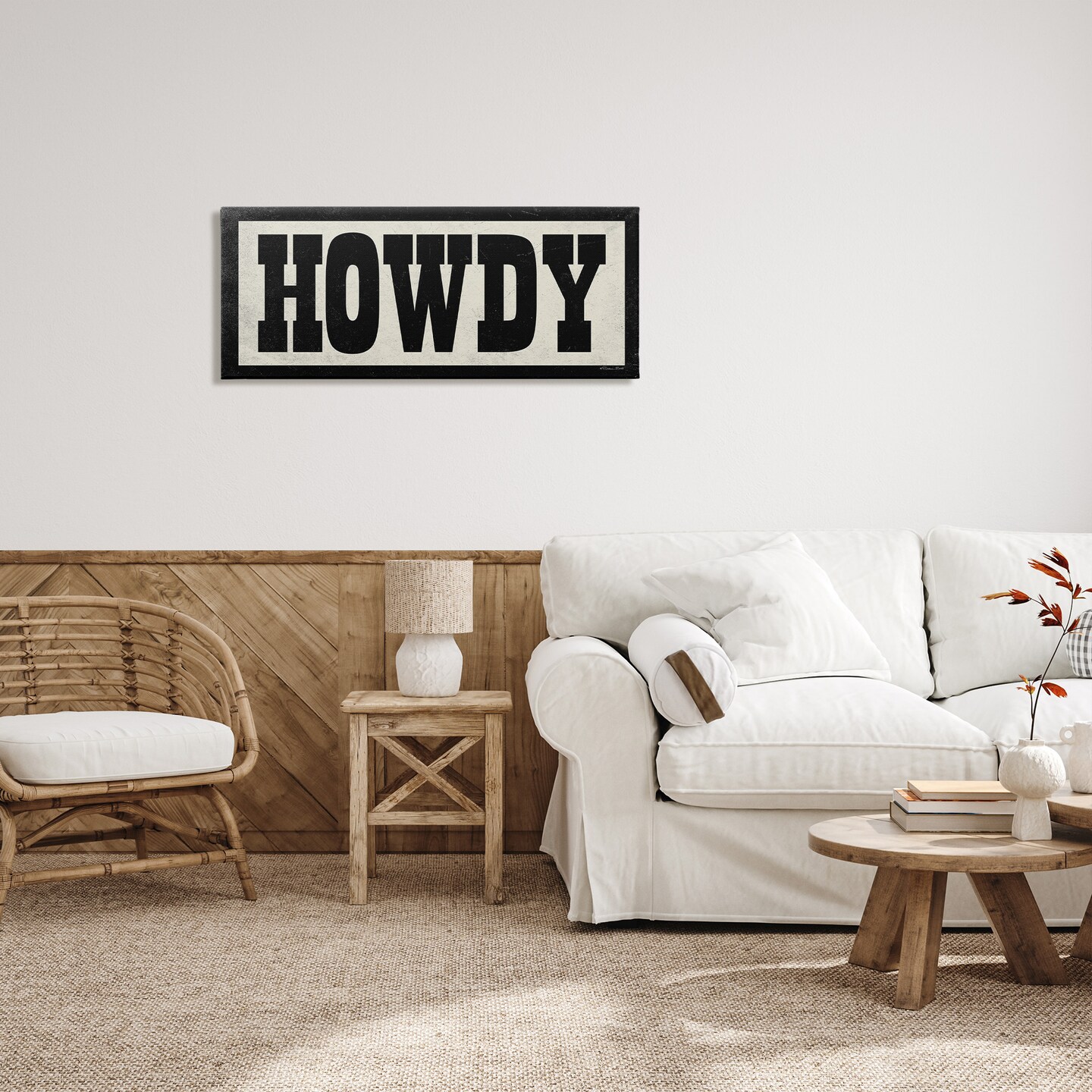 Stupell Industries Vintage Howdy Sign Canvas Design By Susan Ball