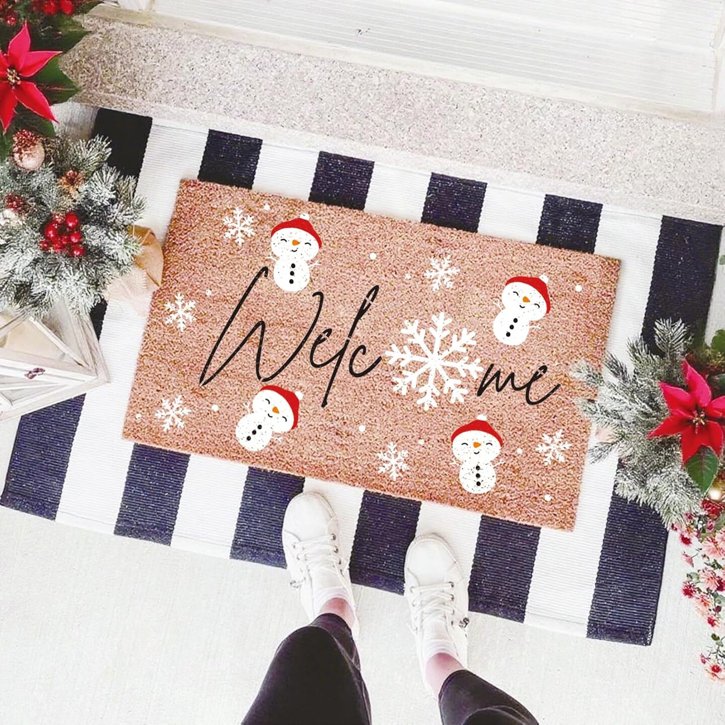 Christmas Doormat Stencils Reusable Holiday (half23) 11.8&#x22;L x 5.9&#x22;W