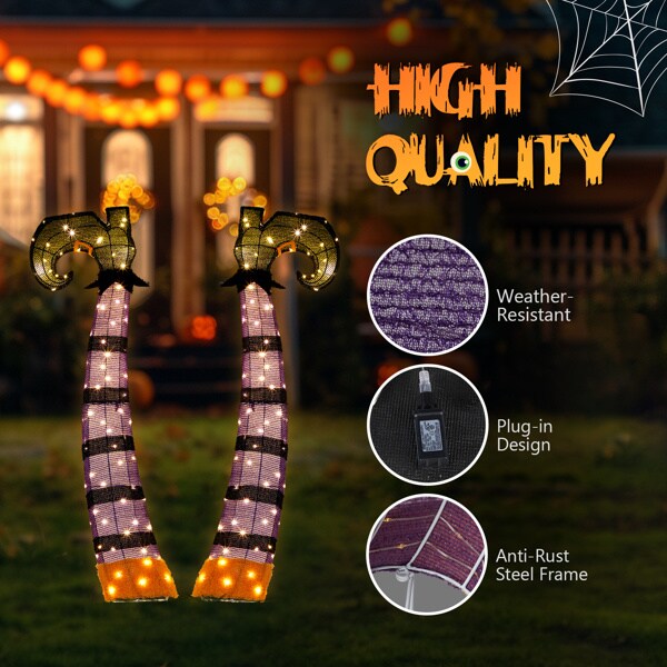 4ft 2D Witch legs Outdoor Halloween Decorations