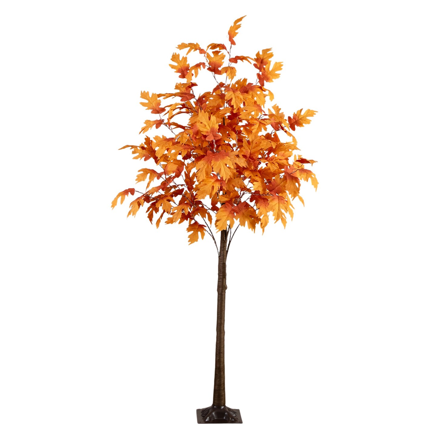Nearly Natural Pre-Lit Artificial Autumn Maple Fall Tree - 7' - Warm ...
