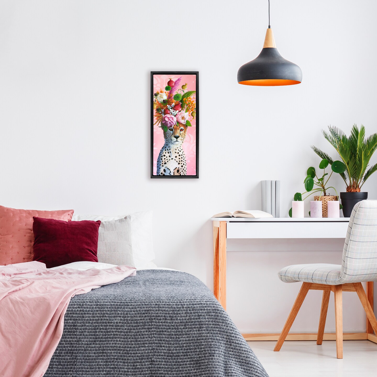 Stupell Industries Serious Cheetah & Florals Floating Frame, design by Heather Gauthier