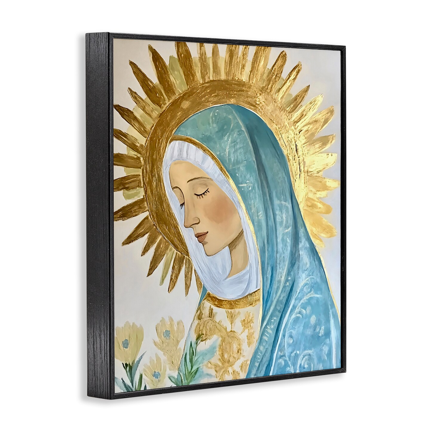 Stupell Industries Holy Mary In Gold Framed Giclee, design by Franklyn Gregory