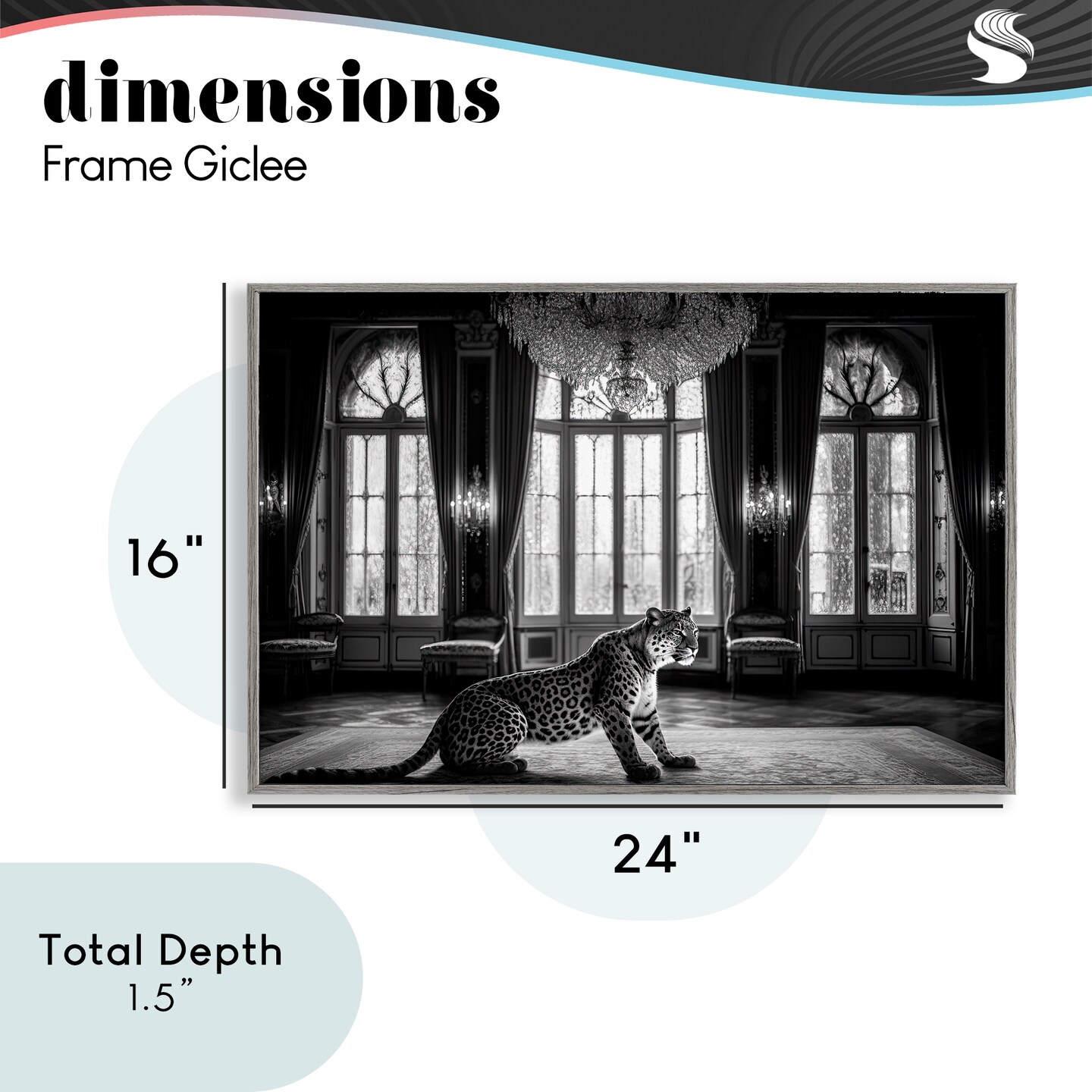 Stupell Industries Snow Leopard in Opulent Mansion Framed Giclee, design by Decent Exposures