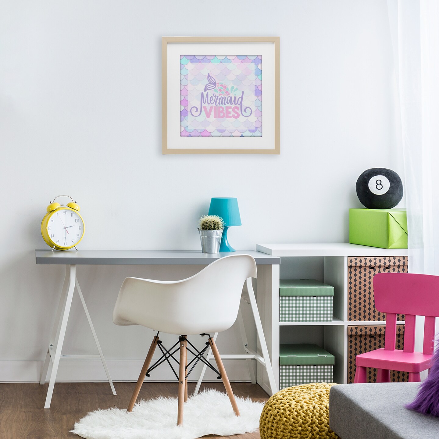 Stupell Industries Pastel Mermaid Vibes Framed Print Under Glass, design by Kim Allen