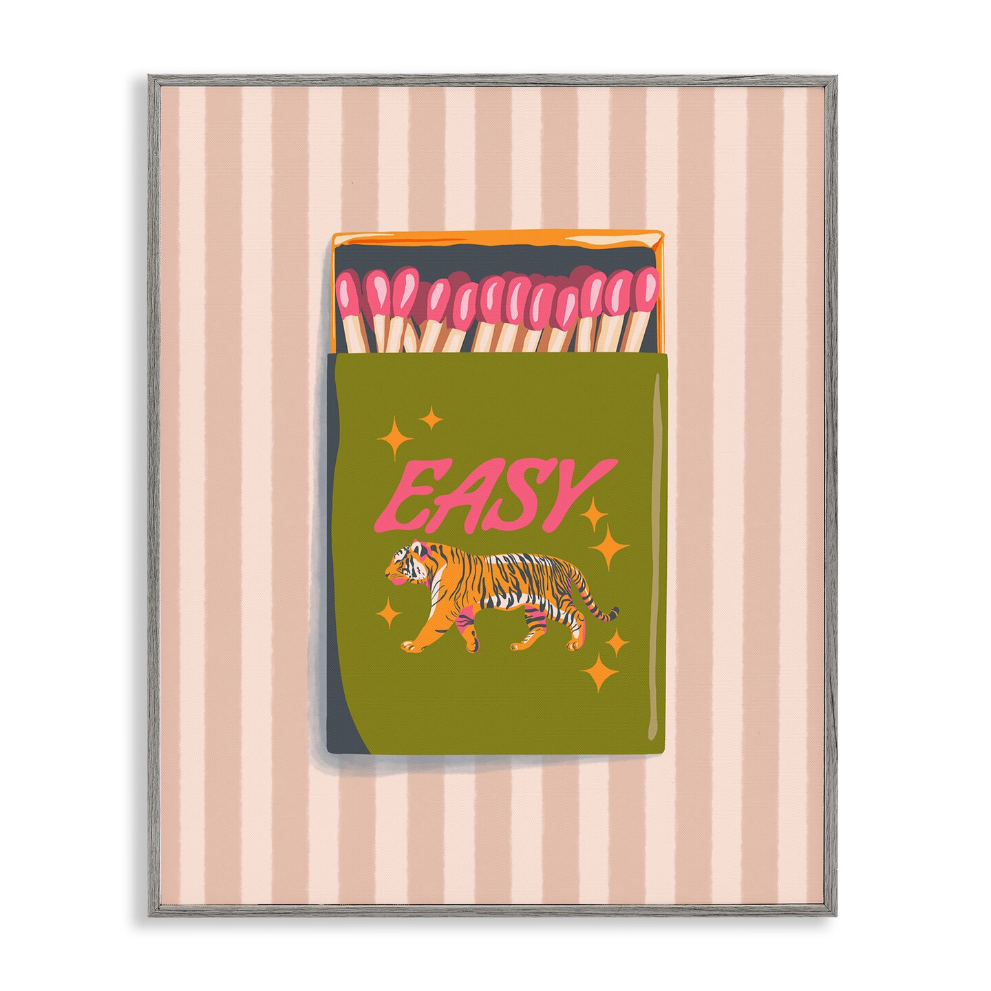 Stupell Industries Easy Tiger Retro Matches Framed Giclee, design by Elyse Anastacia