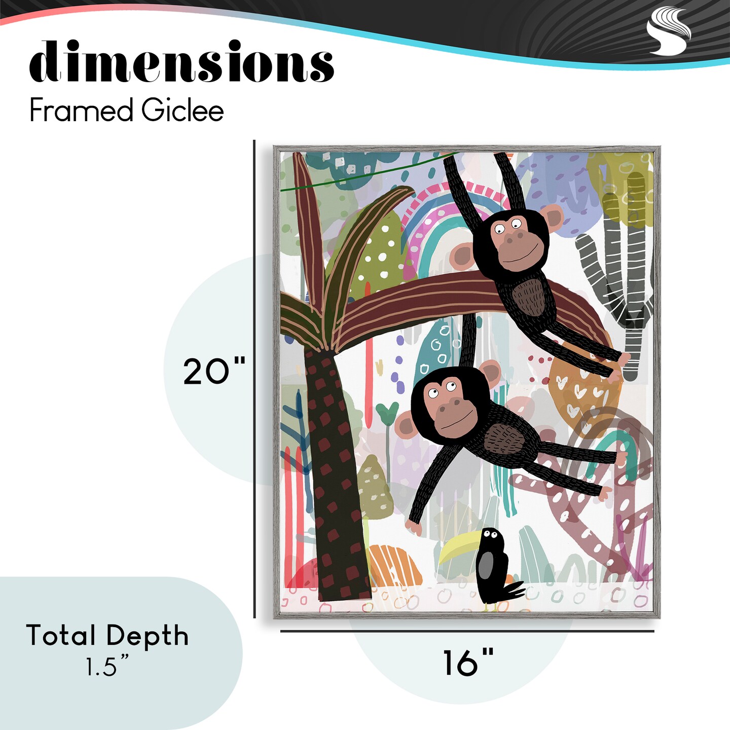 Stupell Industries Exotic Monkey & Toucan Framed Giclee, design by Carla Daly