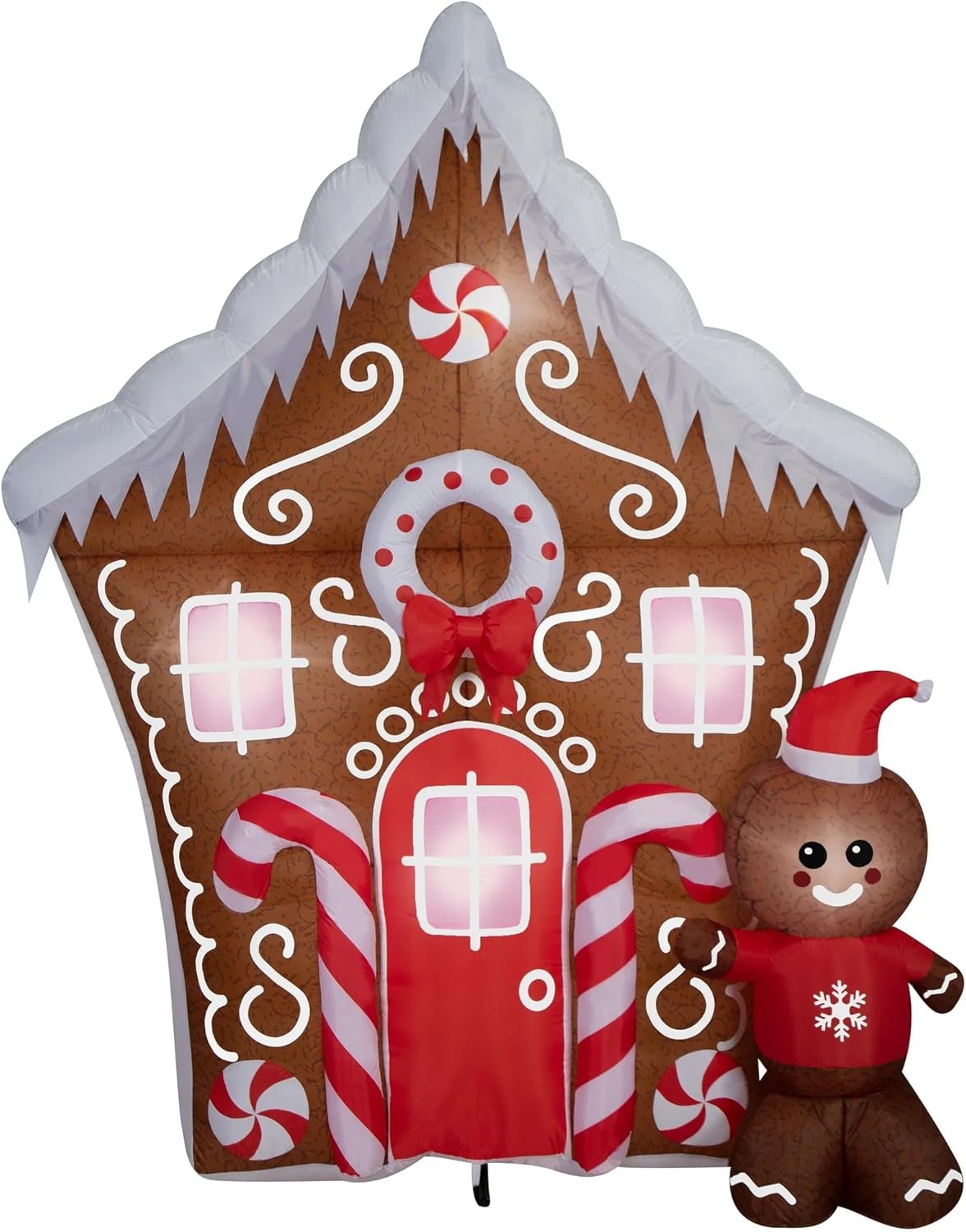 8.5&#x27; Gemmy Airblown Inflatable Christmas Gingerbread House w/ Gingerbread Man Yard Decoration 883596