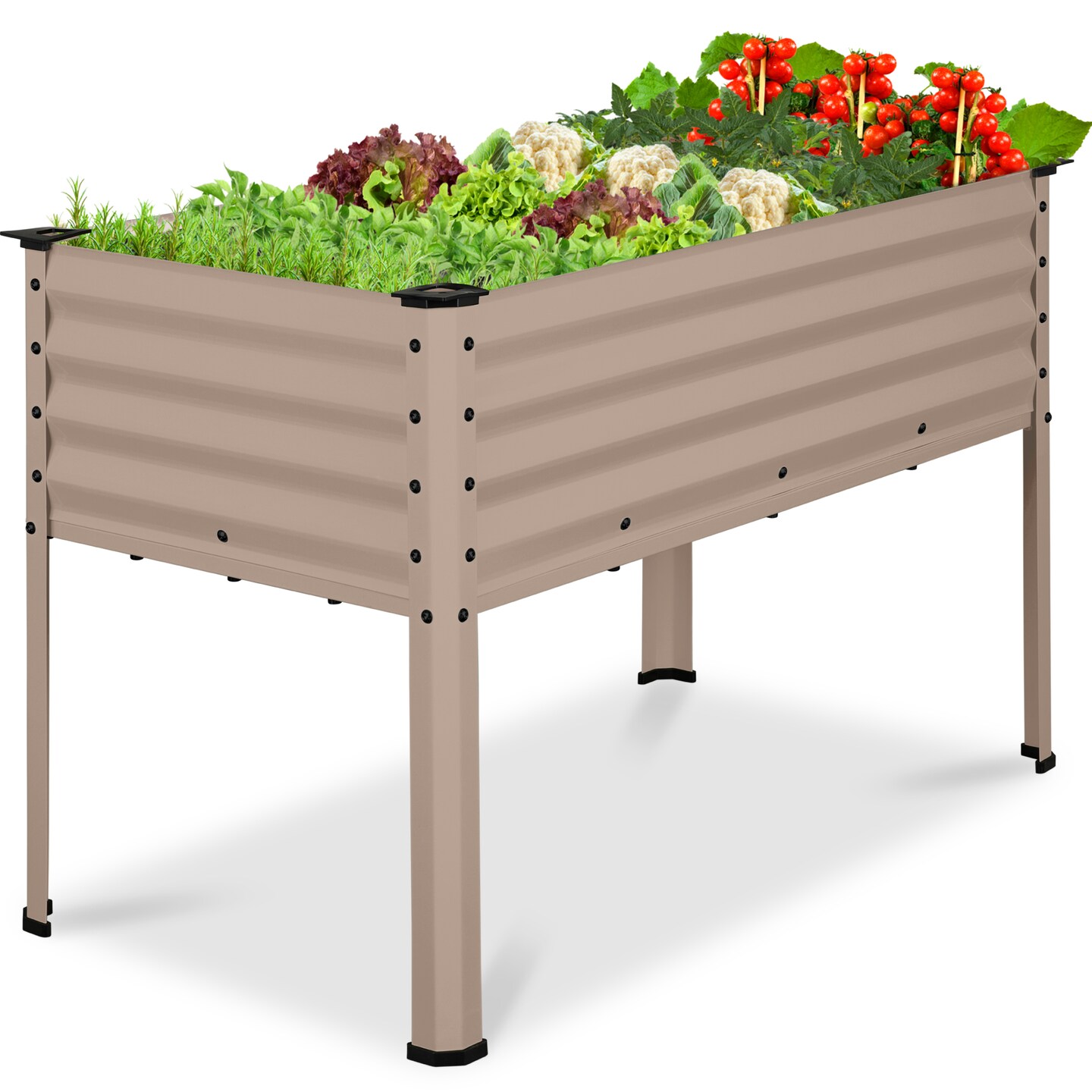 Best Choice Products 48x24x30in Elevated Galvanized Metal Garden Bed w/ Corner Protectors