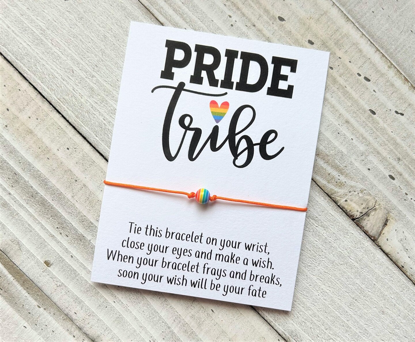 Pride Tribe wish bracelet Pride love LGBTQ rainbow wish bracelet with a small rainbow bead bracelet