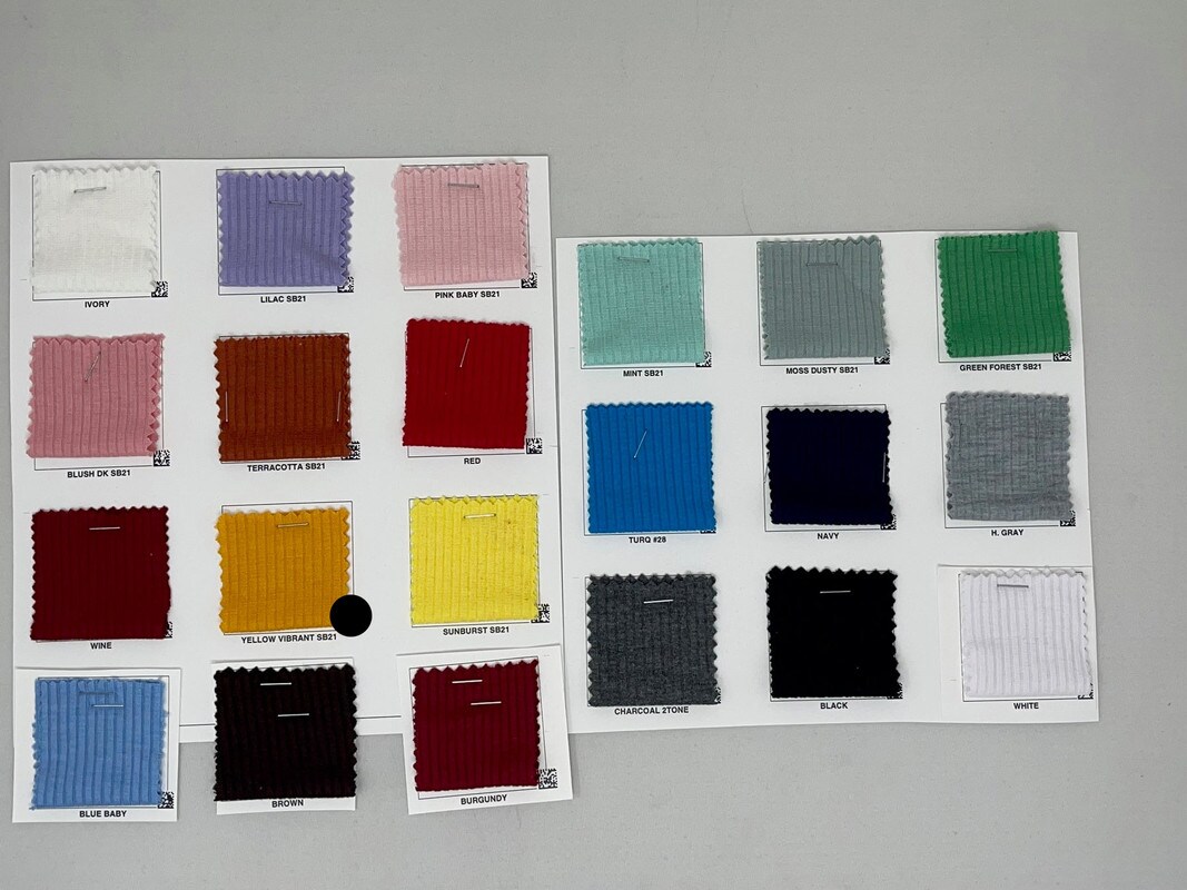 1 Yard 4x2 Rib Knit Solid Fabric Stretchy Durable Soft 52"-53" Inch Width