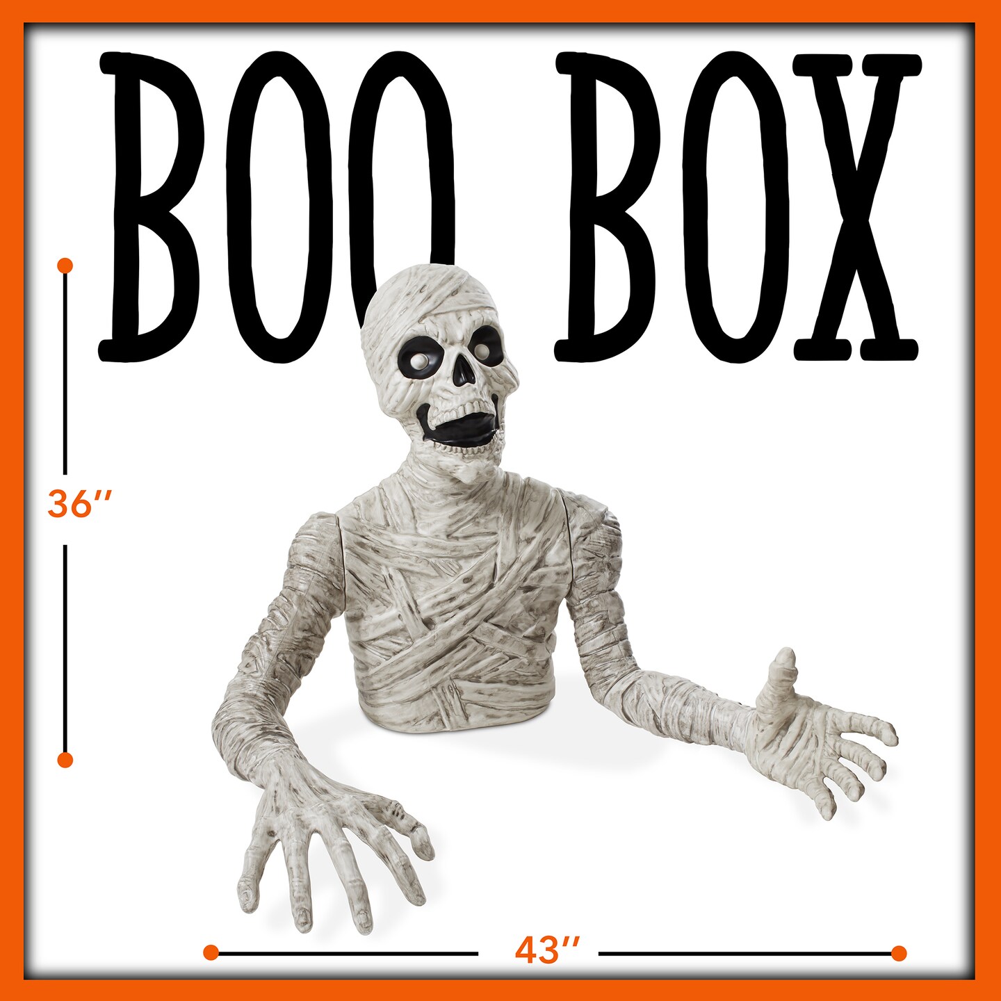 BOO BOX 36&#x22; Halloween Groundbreaking Decoration - Scary Outdoor Halloween Decor for Porch or Yard