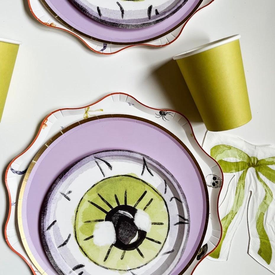 Watercolor Eyeball Halloween Dessert Plate (12pcs)