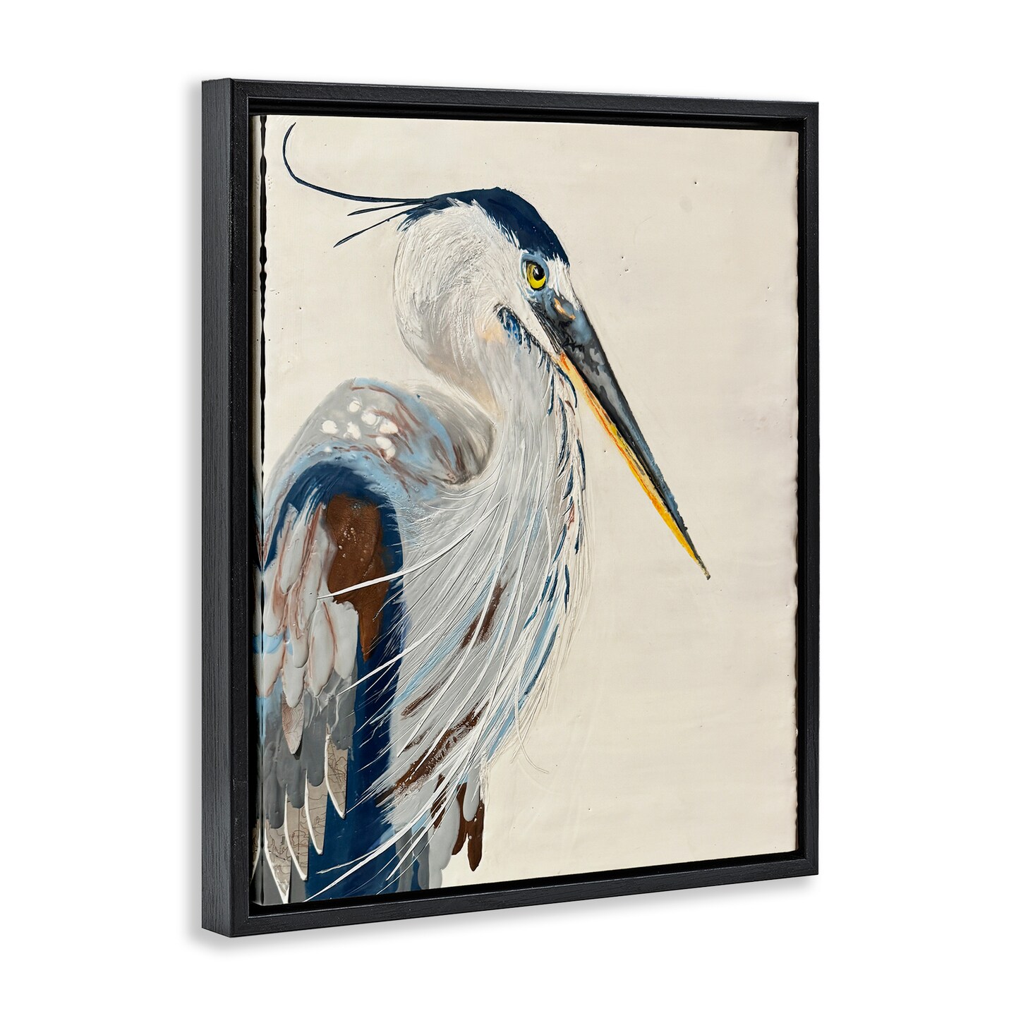 Stupell Industries Neutral Tone Vintage Heron Floating Frame By Stacy Gresell