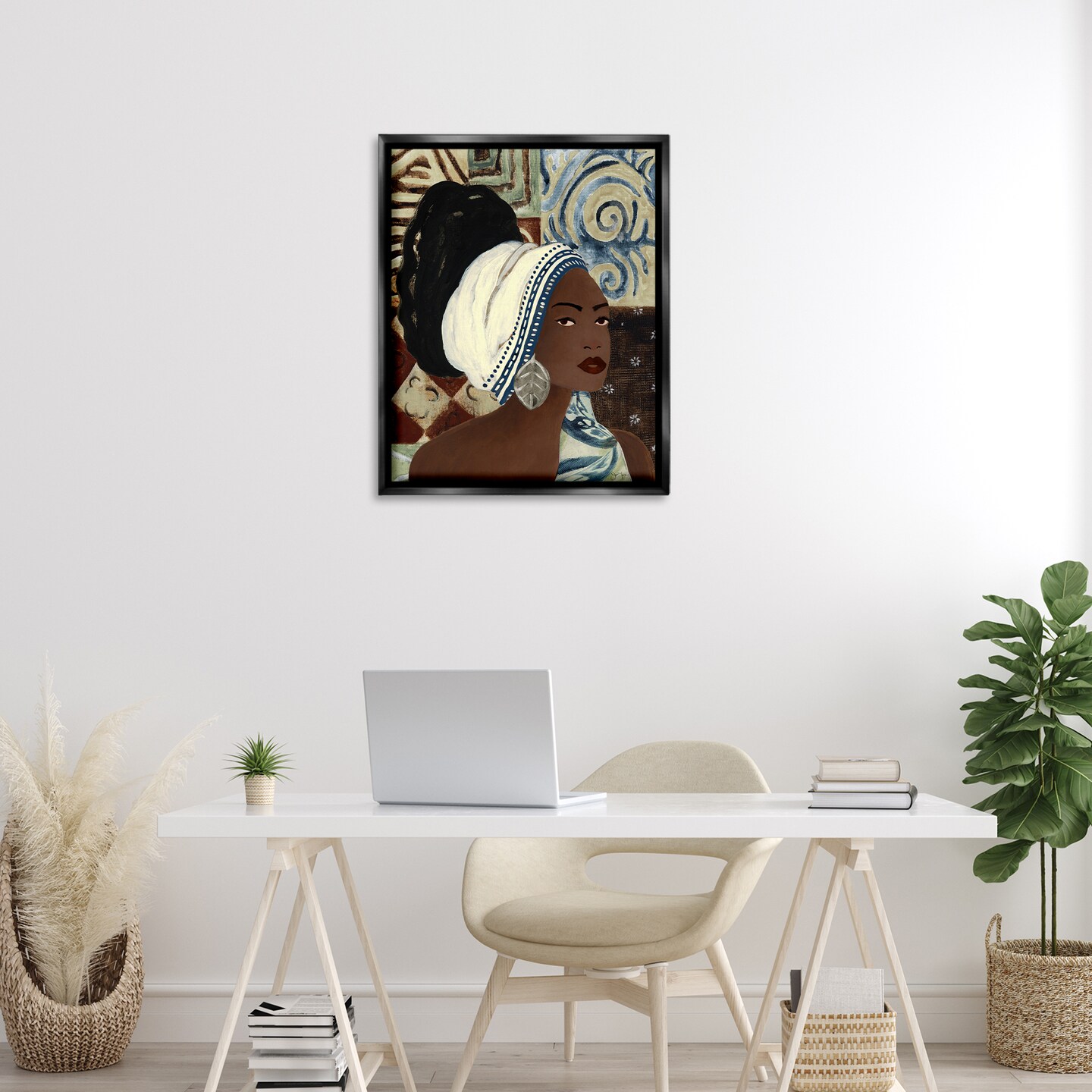 Stupell Industries Classy Earth Tones Portrait Floating Frame By Janet Tava