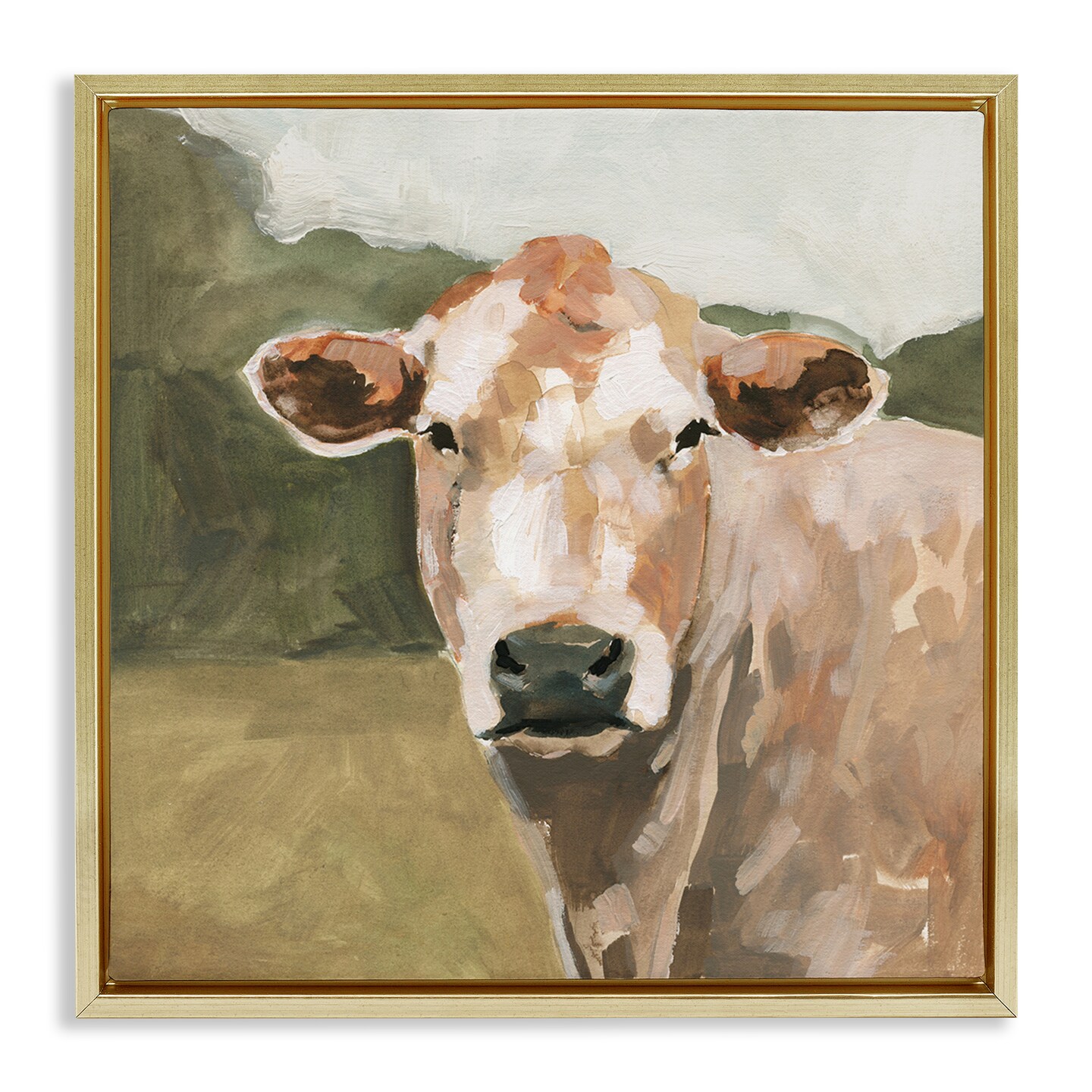 Stupell Industries Soft Beige Cattle Gazing Floating Frame By Victoria Barnes