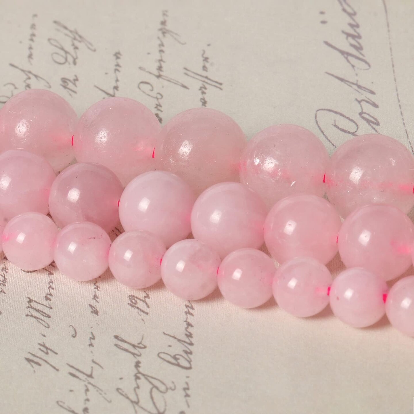 45pcs 8mm Natural Stone Beads Rose Quartz Beads Crystal Gemstone for Jewelry Making