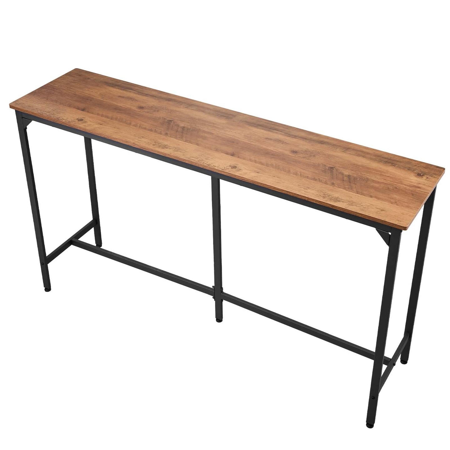 Brown-Black Particleboard Bar Table Counter Height with Footrest