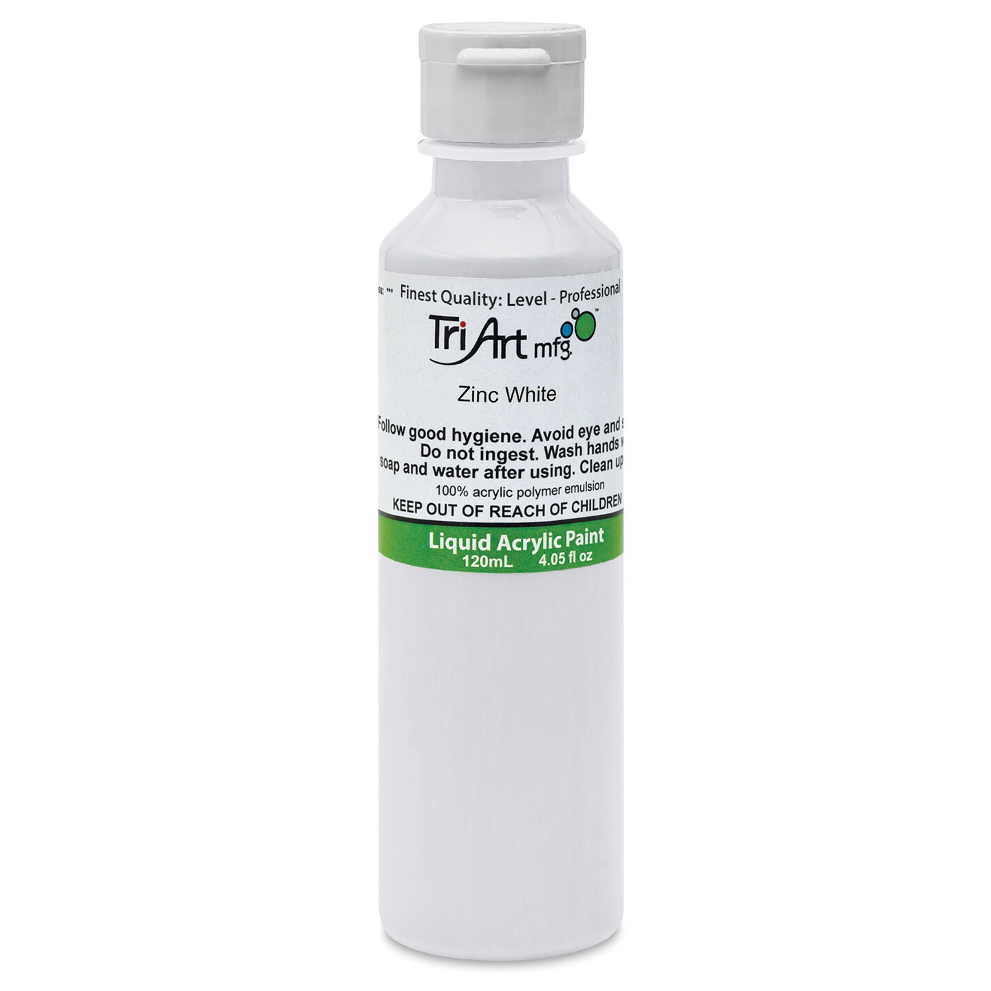 Tri-Art Liquid Artist Acrylics - Zinc Mixing White, 120 ml bottle
