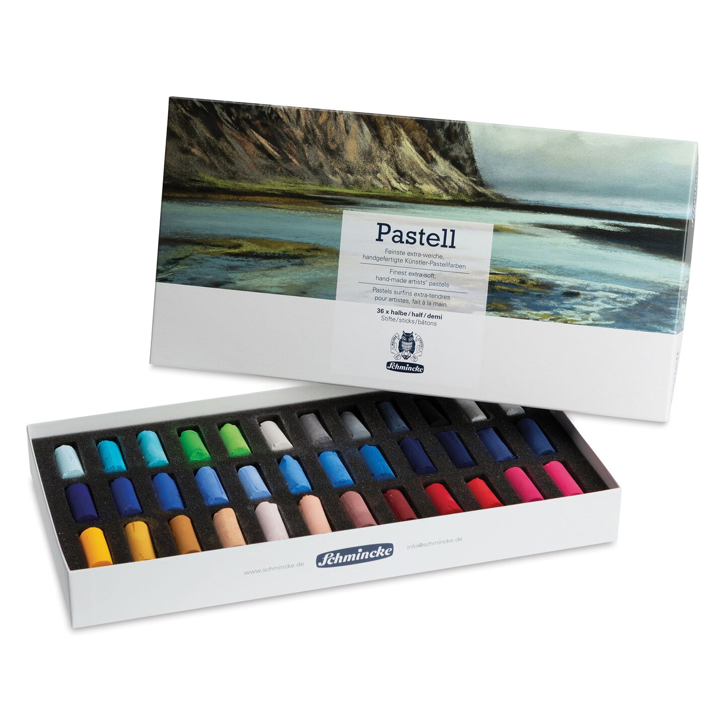 Schmincke Soft Pastels - Set of 36, Assorted Colors, Half Stick