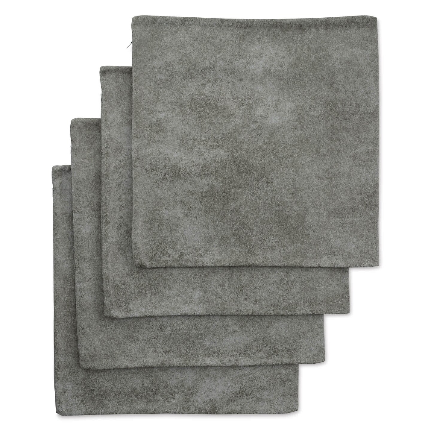 Craft Express Sublimation Printing Square Pillow Case - Dark Grey Vegan Leather, Pkg of 4